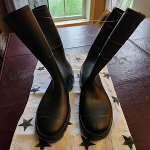 USA Unisex black size 10 Mid-Calf Rubber Rain Boots